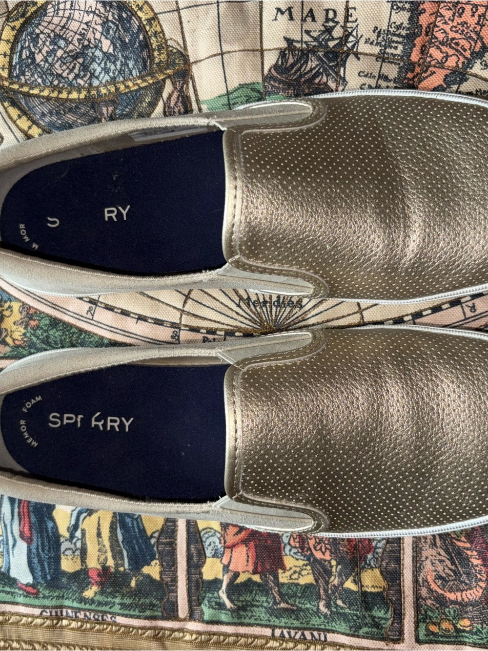 Sperry Men’s Metallic Taupe Slip-On Loafers - Picture 2 of 5